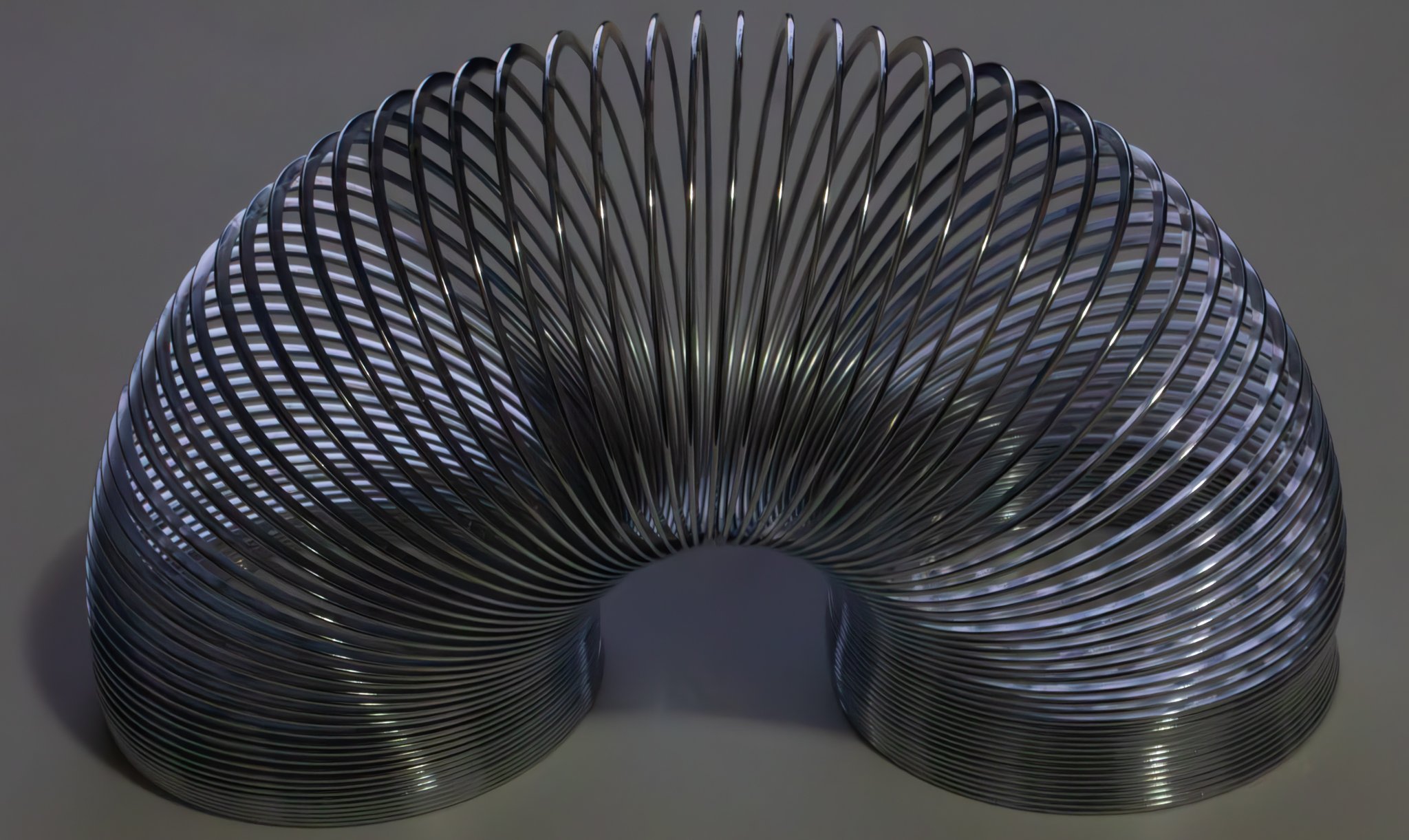 Slinky with both sides down, forming a nice pattern to the camera