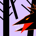 scary-looking wolf in forest